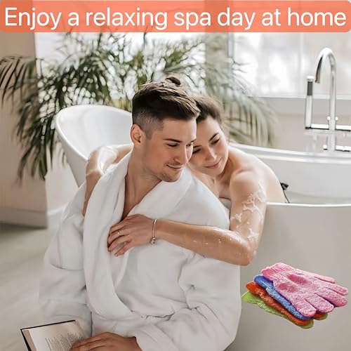 12 Pcs Exfoliating Bath Gloves,Deep Scrubbing Dead Skin Shower Gloves for Beauty Spa Massage Skin Shower Body Scrubber and Suitable for Men,Women