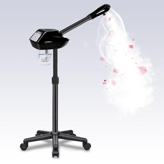Face Steamer Professional,Steamer for Facial on Wheels,Ozone Face Steamer for Deep Facial Cleansing