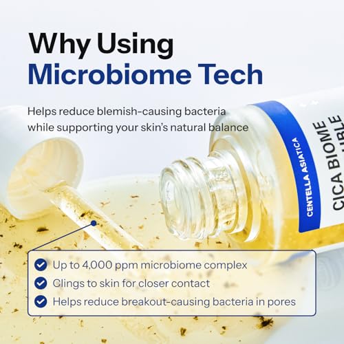 Cica Biome 4X Calming Serum, Centella Asiatica & Niacinamide Facial Serum for Sensitive Skin, Soothing & Pore Care, Korean Skincare (1.01 Fl Oz / 30ml)