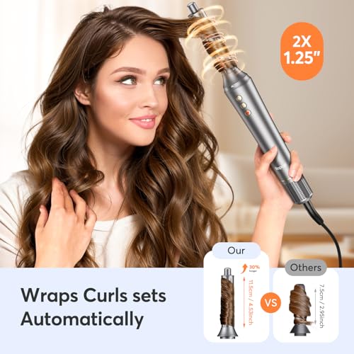 5 in 1 Hot Air Styler Wrap for Women - High-Speed Frizz-Free Hair Dryer Brush, Ion Fast Drying Auto Wrap Cruler, No Heat Damage Air Styler Wrap - Curl, Volumize, Straighten, Gift Idea