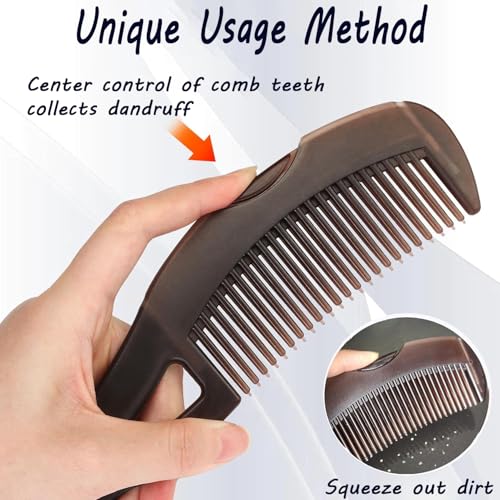Dandruff Comb, Hollow Tooth Button Comb, Detoxing Comb Energy Massage Comb, Scalp Psoriasis Comb Dandruff Removal Comb, Lice Comb Multifunctional Hairbrush For Women Men Kids