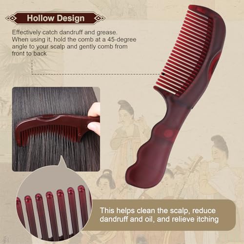 Patented Anti Dandruff Comb & Stainless Steel Fine Tooth Comb Kit, Dandruff Remover, Scalp Sweep Detoxing, Massage Dandruff Removal Brush for Scalp Build Up