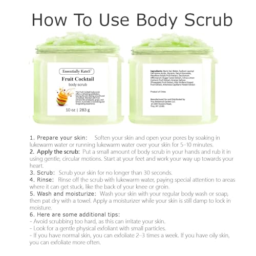 Fruit Cocktail Body & Foot Scrub 10 Oz - A refreshing, sweet, juicy aroma evokes the scent of freshly picked grapes - The best stocking stuffer.