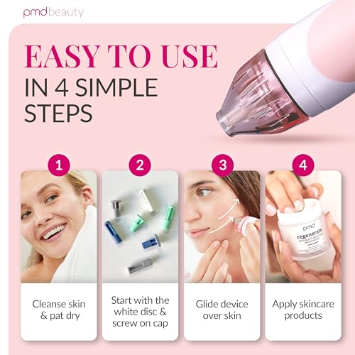 PMD Beauty Personal Microderm Classic - At-Home Use, Facial Exfoliator Tool, Microdermabrasion Machine Kit for Face and Body Skincare