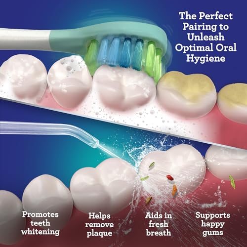 GuruNanda Lion & Lamb Kit 2.0, Electric Toothbrush with Water Flosser Combo, 4 Jet Tips, 4 Brush Heads, & IPX7 Waterproof Design for Complete Oral Care, Teal