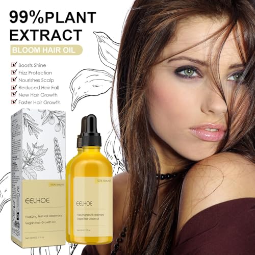 2Pack Natural Hair Growth Oil,Carvenchi Hair Growth Oil with Rosemary,Hair Regrowth for Dry Damaged and Thin Hair