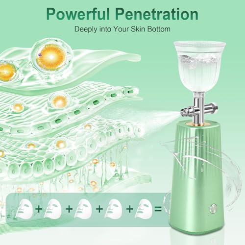 Nano Facial Mister – Portable Face Steamer with 0.3mm Mist, USB Rechargeable Atomizer for Deep Hydration, Use with Water or Toner – Mini Skincare & Makeup Mister for Travel and Daily Use