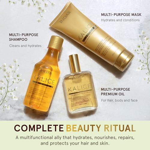 INOAR Kalice Óleo Essential Oil Blend Multi-Purpose Moisturizing & Regenerating Serum for Hair, Face & Body, 3.4 fl oz