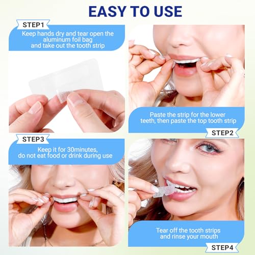 14 Day Teeth Whitening Strips Kit for Sensitive,Non-Slip Enamel-Safe Strips for Whiter Teeth(28 Strips)