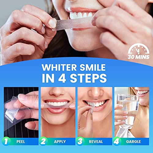 Teeth Whitening Strips, 28 Pcs Whitening Strips for Teeth Sensitive, Effective and Safe Whiting Stripes Reduced Sensitivity White-Strips, Helps Remove Smoking/Coffee/Soda/Wine Stain (14 Treatments)
