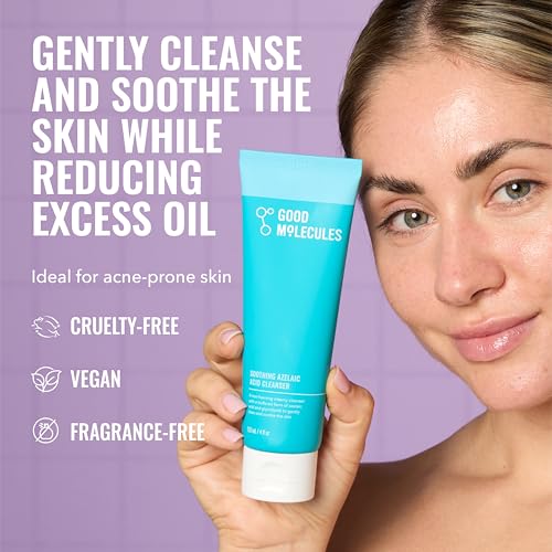 Good Molecules Soothing Azelaic Acid Cleanser – Gentle Creamy Non-Foaming Face Wash for Oily, Sensitive & Acne-Prone Skin – Vegan & Fragrance-Free 120 ml