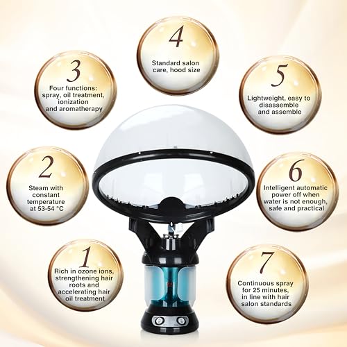 2-in-1 Hair and Face Steamer, Hair Steamer Humidifier for Deep Conditioning & Facial Steamer for Deep Cleaning, Tabletop Steamer with UV Ozone for Personal Care Use Home Spa Salon