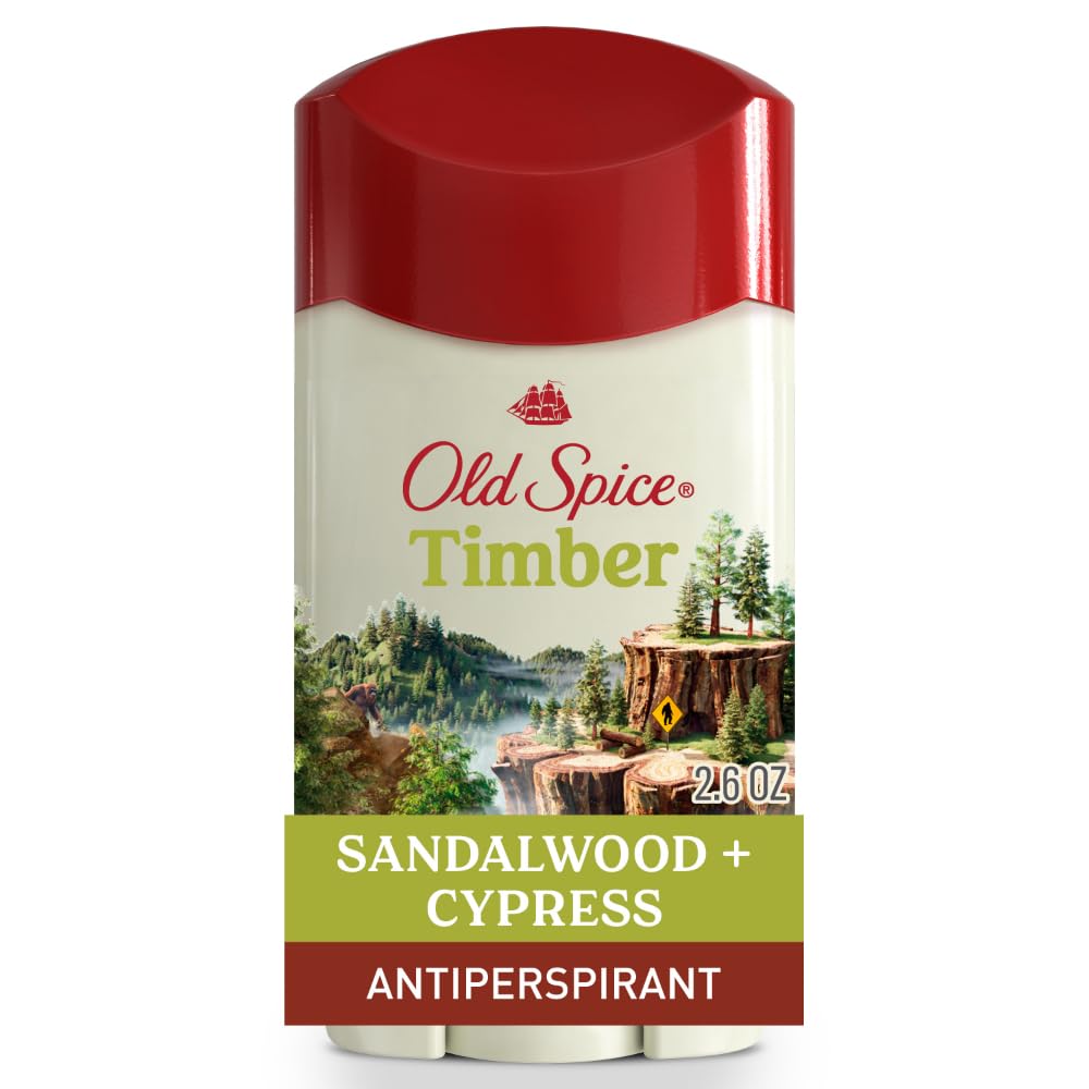 Old Spice Dry Feel Antiperspirant Deodorant for Men, 24/7 Freshness, 24/7 Sweat & Odor Protection, Gentle on Skin with Skin Conditioners, Timber with Sandalwood + Cypress Scent, 2.6 oz
