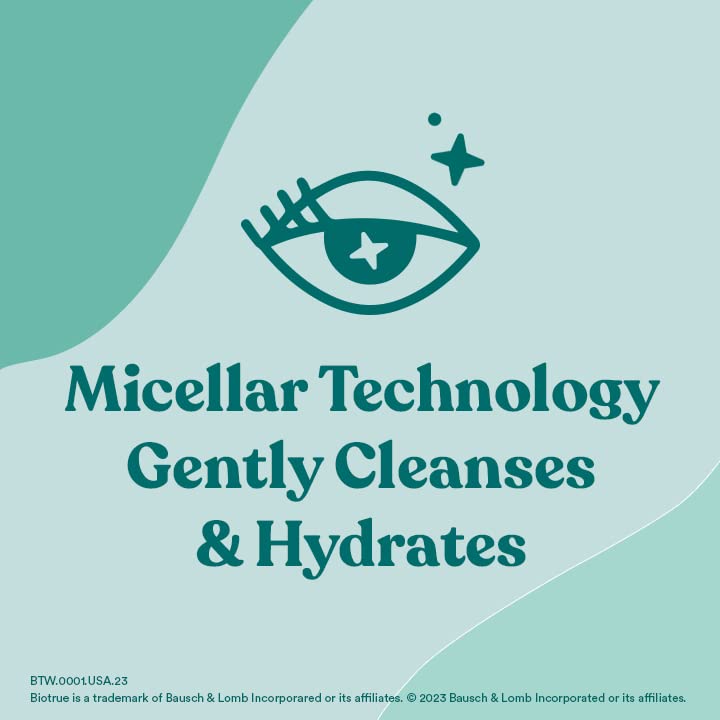 Biotrue Micellar Eyelid Cleansing Wipes, Fragrance-Free Eyelid Care for Dry, Irritated Eyes, Gently Cleanses, Hydrates & Soothes Eyelids, Moisturizing Eye Wipes for Daily Use, 30 Wipes (Pack of 1)