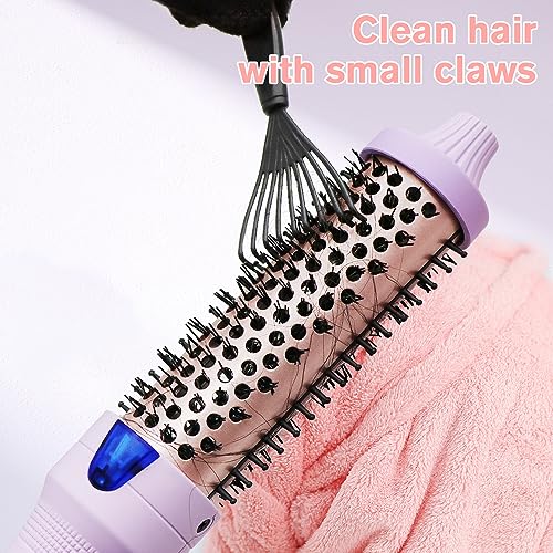 K&K 1.25 Inch Ceramic Tourmaline Ionic Heated Round Brush Curling Brush Creates Blowout Look -Creates Root Volume & Loose Curls Volume Curls Dual Voltage Hair Styling Tool (Purple, 1.25 Inch)