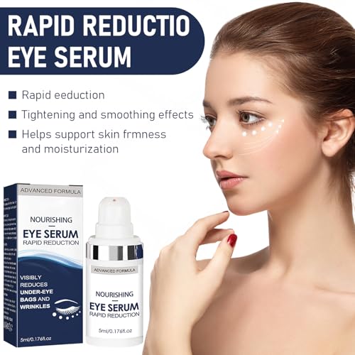 Rapid Reduction Eye Serum, Advanced Formula Instant Eye Serum, Anti Aging Serum Visibly Reduces Under-eye Bags, Nourishing Eye Serum, Suitable For All Skin Type (2Pcs)