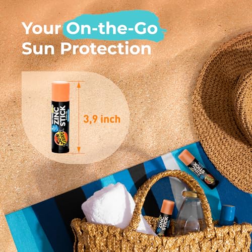 Sun Zapper Zinc Oxide Mineral Sunscreen Stick – SPF 50+ Water Resistant – Light Skin Tone (Bronze/Tan) – 12g (0.42 Oz) – For Face & Body – Adults & Kids – Made in Australia