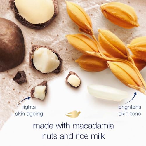 Dove Scrub Macadamia & Rice Milk Reveals Visibly Smoother Skin Body Scrub That Nourishes Skin 10.5 oz