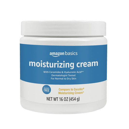 Amazon Basics Moisturizer Cream for Face, Dry Skin, Hydrating, 16 Ounces, 1-Pack