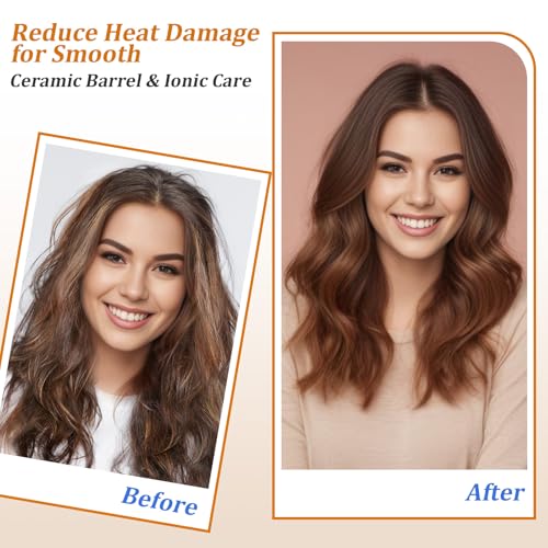 Round Hair Blow Dryer Brush - 1.2 Inch Ceramic Barrel Hair Dryer Brush for Short/Middle Hair, One Step Drying, Volumizing, Straightening and Styling, Negative Ionic Dryer Brush(Black-Brass, 1.2)