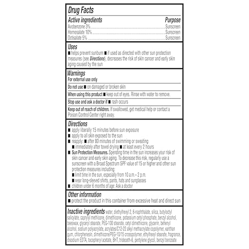 Amazon Basics Sheer Face Sunscreen SPF 30, UVA/UVB Protection, Water Resistant (80min), Formulated without Octinoxate & Oxybenzone, 3 fl oz (Pack of 1) (Previously Solimo)