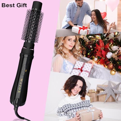4-in-1 Ionic Hot Air Brush & Blow Dryer with 3D Nylon Pins - Ceramic Titanium Anti-Frizz Styler for All Hair Types, 1000W Fast Drying & Volumizing, 2 Heat/2 Speed Smoothing