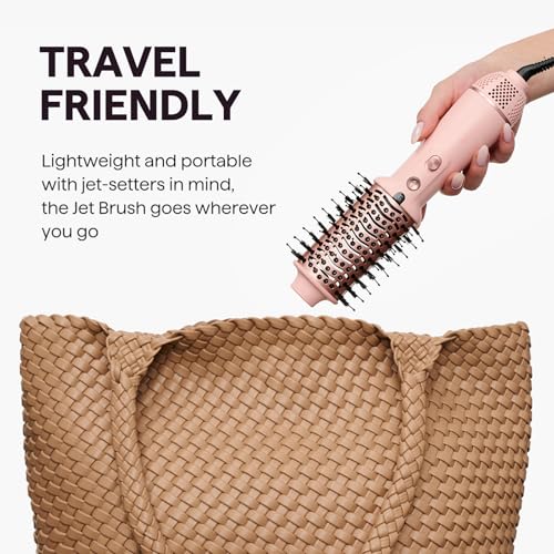 Wavytalk Dual Voltage Hair Dryer Brush for Europe and International Travel, 110V-240V Mini Jet Brush, Ionic Hair Dryer Brush Reduces Damage, Anti-Frizz Straight Hair, Curls and Blowouts, Volumizing