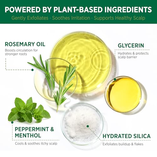 RoyceDerm Rosemary Mint Scalp Scrub Clarifying Scalp Exfoliator Refreshing Clean Scalp, Cooling Micro-Exfoliation with Botanical Extracts, For All Scalp Types (Rosemary Mint Scalp Scrub)