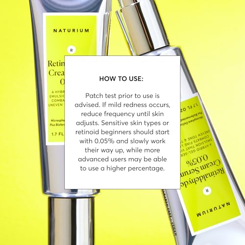 Naturium Retinaldehyde Cream Serum 0.05%, Advanced Anti-Aging & Smoothing Face & Skin Care, 1.7 oz