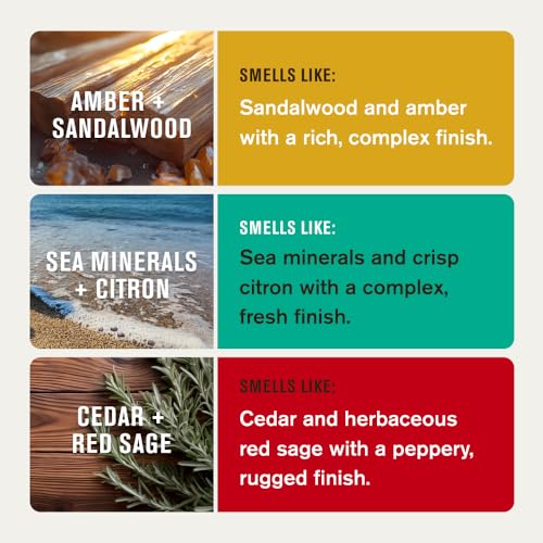 Every Man Jack Men's Deodorant Variety Set - Three Full-Sized Deodorant Sticks with Clean Ingredients & Incredible Scents - Cedar + Red Sage, Amber + Sandalwood, Sea Mineral + Citron - 3 oz - 3 Pack