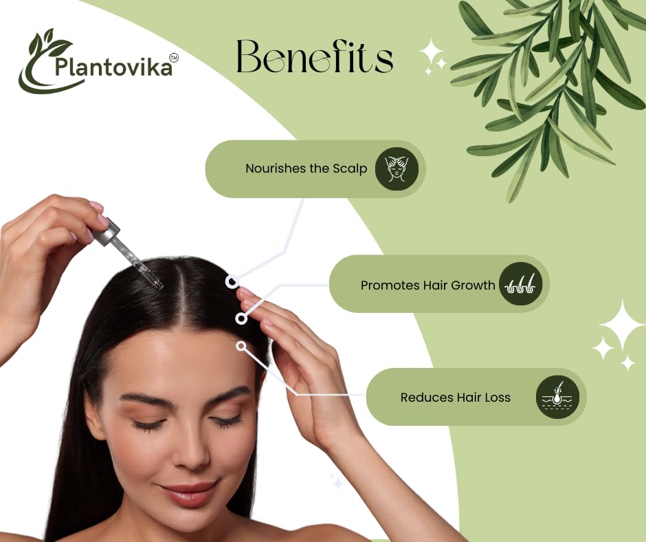 Rosemary Oil for Hair Growth, Enriched with Jojoba, Castor, Argan, Peppermint & Lavender Oils, Scalp & Hair Strengthening Treatment (2 Fl Oz)