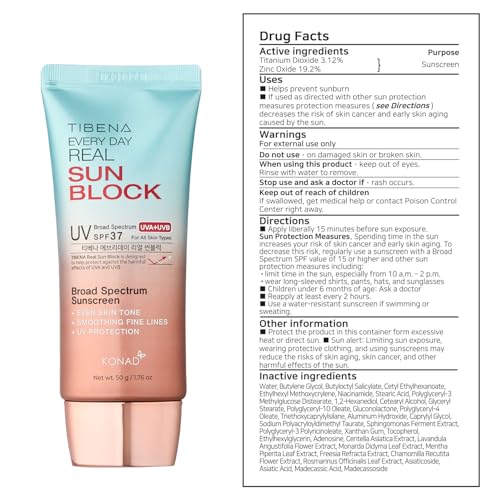 Everyday Real Mineral Sunscreen SPF 37 | Lightweight Korean Sunblock for Face & Neck | No White Cast, Broad-Spectrum UVA/UVB Protection | Calming & Non-Greasy | 60g