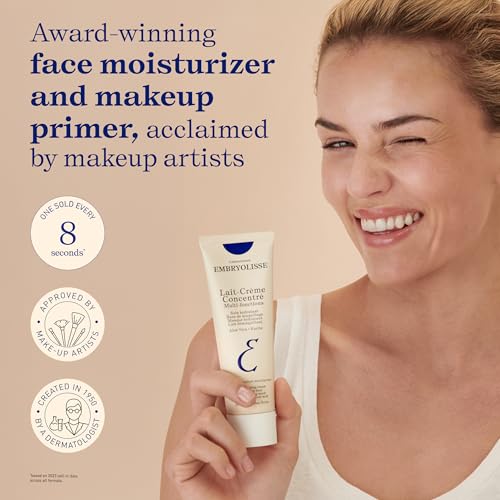 Embryolisse Lait-Crème Concentré, Multifunction Daily Face Moisturizer and Makeup Primer, Suitable for All Skin Types. French Face Cream With Shea Butter & Aloe Vera