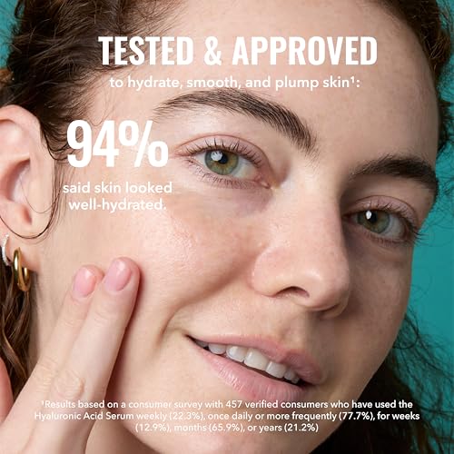 Good Molecules Hyaluronic Acid Serum - 1% Hyaluronic Acid Non-Greasy Ultra hydrating Serum Facial Moisturizer for Plumper Skin, Skin Care for Face