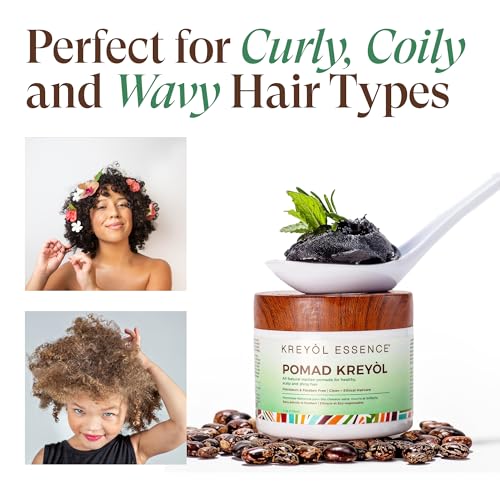 Kreyol Essence - Scalp Care POMAD, Detox + Treat, Rosemary Peppermint 4 Oz, Natural, Paraben Free, Healthy Scalp, Hair Care