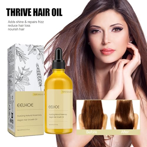 2Pack Natural Hair Growth Oil,Carvenchi Hair Growth Oil with Rosemary,Hair Regrowth for Dry Damaged and Thin Hair