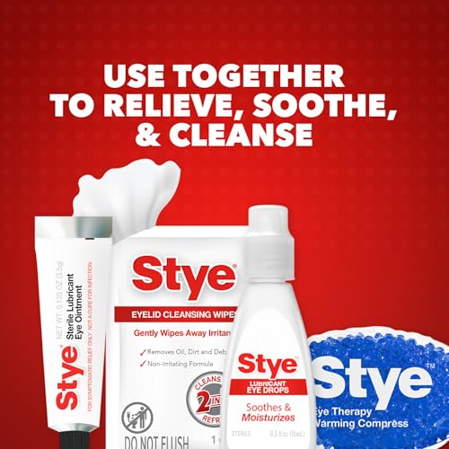 Stye Cleansing Eyelid Wipes – Individually Wrapped Face Wipes Gently Remove Oil, Dirt & Other Contaminants, 12 Count