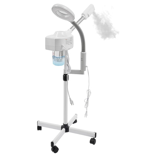 800W Professional 2 in 1 Facial Steamer with 3X/5X Magnifying Lamp, Height Adjustable Face Steamer for Skin Care for Home Spa Beauty Salon Esthetician