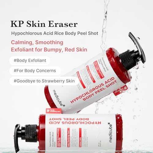 medicube Body Peel Shot with Hypochlorous Acid | Gentle Body Exfoliating Serum for Dead Skin Cells, Rough Patches & Uneven Texture | Rice Extract, Panthenol for Hydrating & Smoothing Care | 9.46 fl.oz