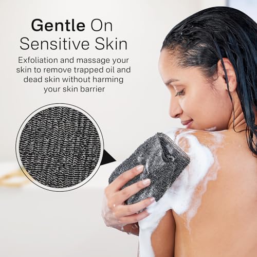Yiclick Exfoliating Washcloth Towel- Exfoliating Body Scrubber Exfoliator, Back Scrubber for Use in Shower Bath, Exfoliate Rags Wash Cloths, Loofah Lufa Sponge, Body Scrub, Women Men