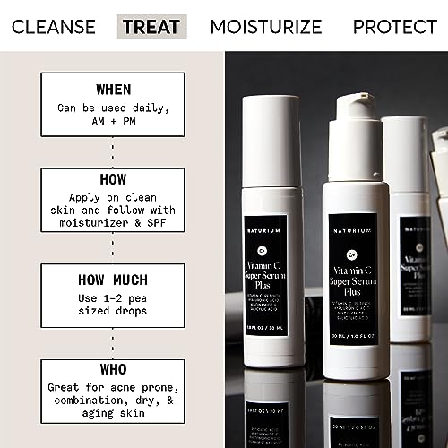 Naturium Vitamin C Super Serum Plus, Smoothing Face Care, plus Retinol, Hyaluronic Acid, Niacinamide & Salicylic Acid, 1 oz