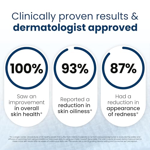 Clean Skin Club Clean Towels XL®, 100% USDA Biobased Face Towel, Disposable Face Towelette, Eczema Association Accepted, Makeup Remover Dry Wipes, Ultra Soft, 1 Pack, 50 Ct