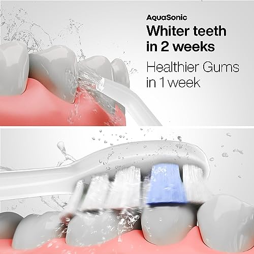 AquaSonic Home Dental Center PRO – Brushing & Flossing Made Easy – Brush & Floss – Power Toothbrush & Water Flosser – Whiter Teeth & Healthier Gums