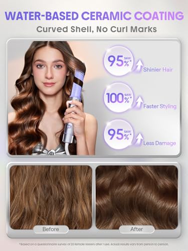 SHEGLAM Hair Cool Lock Airflow Styler, 360° Airflow Styler Curling Iron, Hair Curler with Cooling Air Vents to Lock in Style, 4 Adjustable Temp, Dual Voltage, Fast Straightening