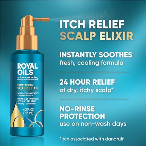 Head & Shoulders Royal Oils Scalp Elixir Treatment, Formulated with Cooling Menthol and Peppermint Oil for Instant Scalp Soothe and Hydration, 4.2 fl oz