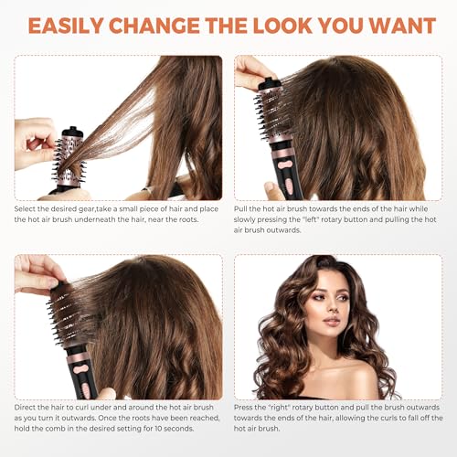 3-in-1 Round Hot Air Spin Brush Set with 2 Brushes