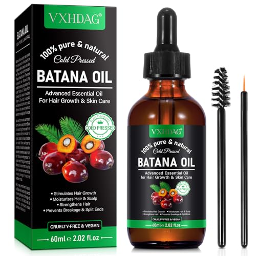 Batana Oil - 100% Pure & Natural from Honduras for Hair Growth, Eliminates Split Ends, Enhances Radiance & Nourishment for All Hair Types, 2.02 fl oz