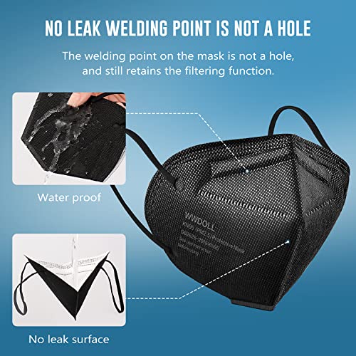 WWDOLL KN95 Face Mask 25 Pack, 5-Layers Breathable KN95 Masks