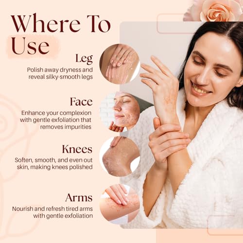 Himalayan Salt Body Scrub 12 oz - with Collagen and Stem Cells - Exfoliating Salt Scrub for Cellulite - Deep Cleansing for Acne, Scars, Wrinkles - Moisturizes Skin