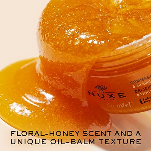 NUXE Rêve de Miel Nourishing Skin Exfoliator Body Scrub With Honey Sugar Crystals and Shea Butter for Dry, Sensitive Skin, 6.7 Fl Oz